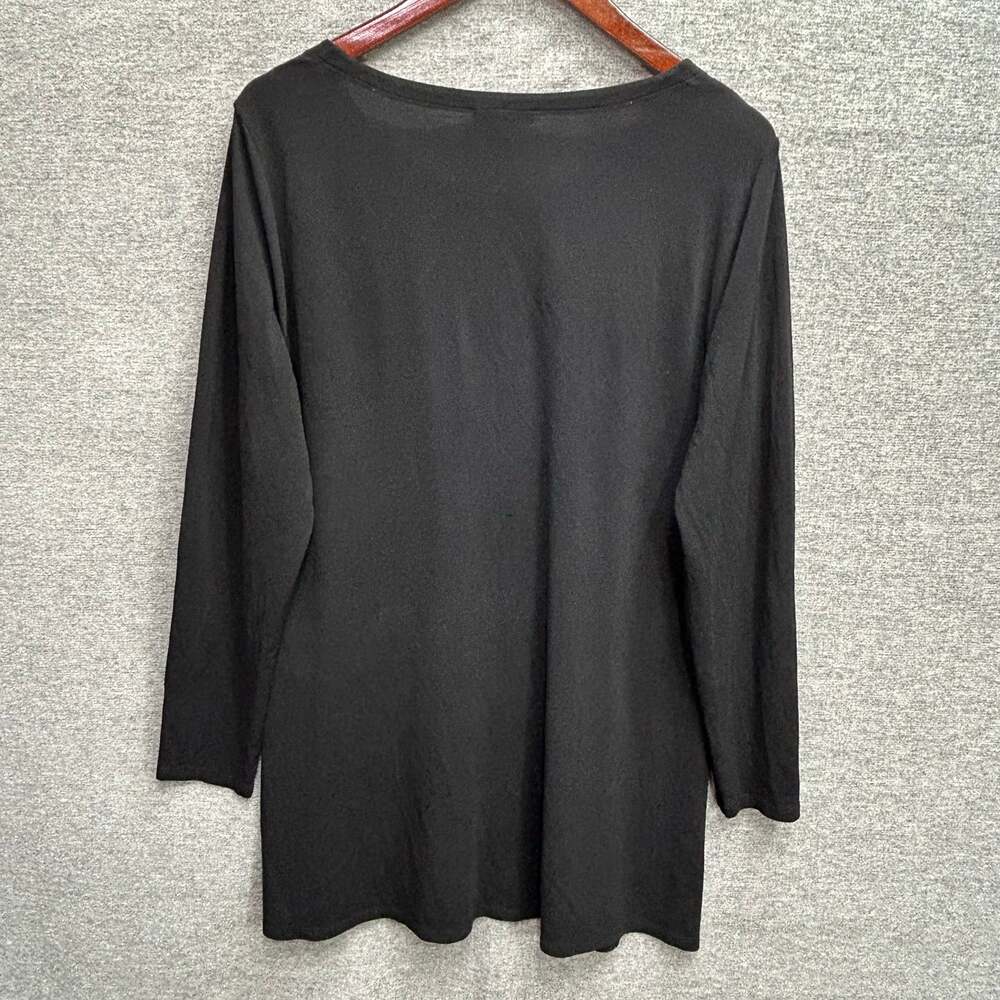 EILEEN FISHER LONG SLEEVE LOOSE FIT 100% SILK TOP, SIZE L *